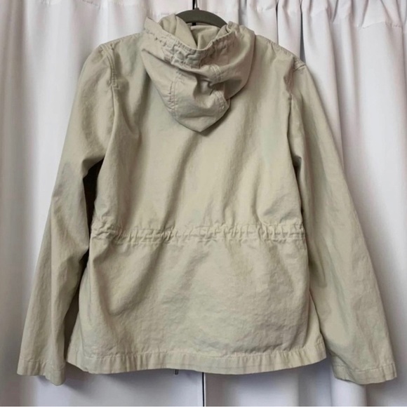 F21 Oatmeal Cream Neutral Beige Anorak Utility Cotton Jacket Size Medium - Picture 3 of 10